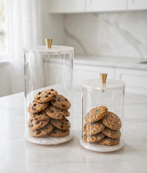 ACRYLIC GOLD RAISED COOKIE JAR LGE AGRCJL