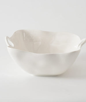 Melamine White Large Square  Salad Bowl  IVY2606