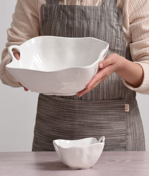 Melamine White Large Square  Salad Bowl  IVY2606