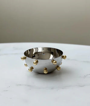 Small Serving Bowl with Gold Balls K-BGBC-GD-S