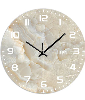 WALL GLASS CLOCK WHITE MARBLE K-WC-4-WHT