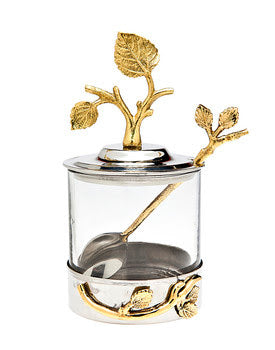 LEAF JAM JAR W SPOON 94981