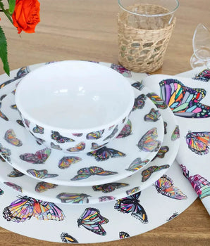 BUTTERFLIES 9" SALAD PLATE MELAMINE S/4 MS90009