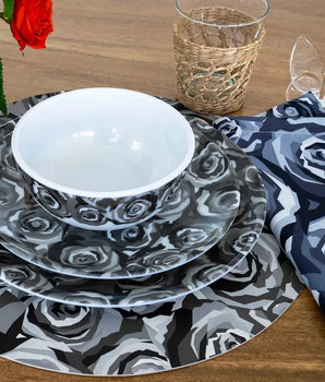 ROSES 6" BOWL MELAMINE S/4  MB60010