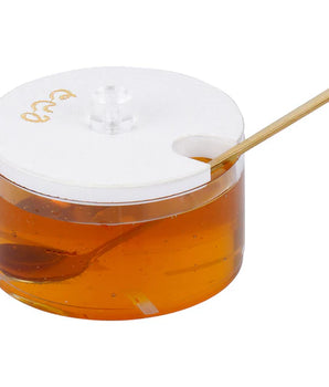 Leatherette Lucite Honey Dish J-LHD-W-GD