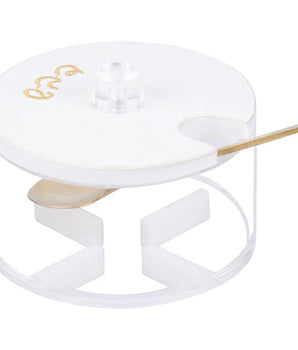Leatherette Lucite Honey Dish J-LHD-W-GD