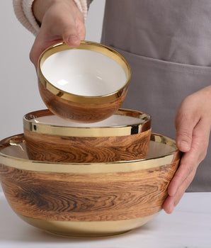 WOOD LOOK PORCELAIN SNACK BOWL MAD4001G