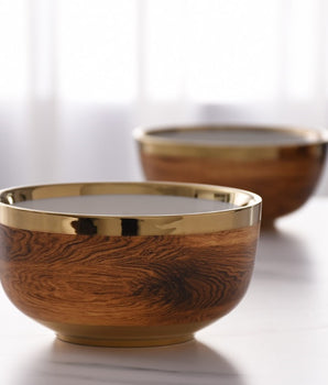 Wood Look Porcelain Medium Bowl MAD4003G