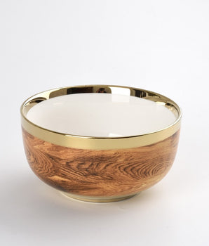 Wood Look Porcelain Medium Bowl MAD4003G