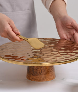 Wood Look Cake Plate  MAD4006G