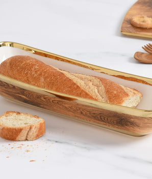 Wood Look Porcelain Deep Rectangle Server MAD4008G