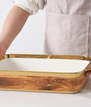 Wood Look Rectangular Baking Dish MAD4018G