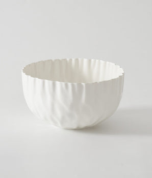 PORCELAIN WHITE CRUMPLED MEDIUM BOWL MAS2843WH