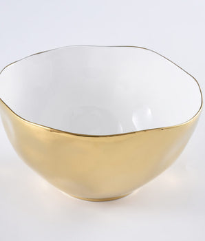 Porcelain Ex Large Bowl White / Gold MON2597WG