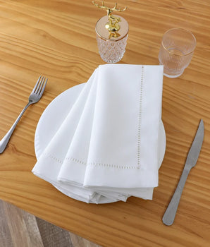 HEMSTITCH NAPKIN WHITE MAJESTIC NPK-HS