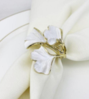 White Leaf Napkin Ring NR1187W