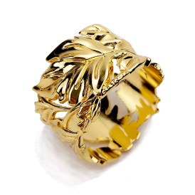 ROUND LEAF GOLD NAPKIN RING NR1189