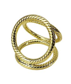 3 CIRCLE NAPKIN RING GOLD NR1190