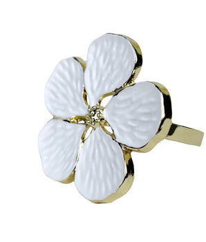 White Daisy Napkin Ring NR1196W
