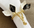 BLACK & WHITE LEAF NAPKIN RING NR1197