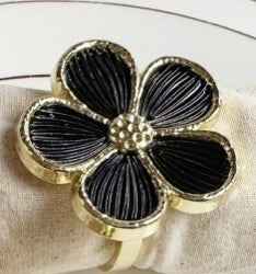 BLACK SILVER FLOWER NAPKIN NR1206B