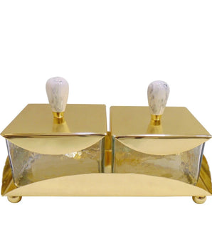 SQUARE BOWLS WITH MARBLE KNOB COVERS RD4026