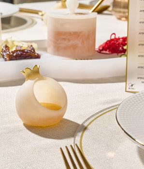 ROSH HASHANA HONEY DISH POMEGRANATE S/4 GOLD RH-HD-POM-SET-RS-GD