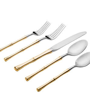 18/10 Ratttan Gold Handle Flatware S/4 84206