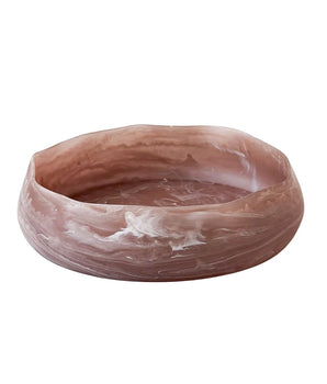RESIN WAVY SALAD BOWL BROWN MARBLE L-SBR-11-MB