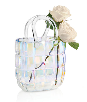 Clear Iridescent Runway Bag Vase 27227