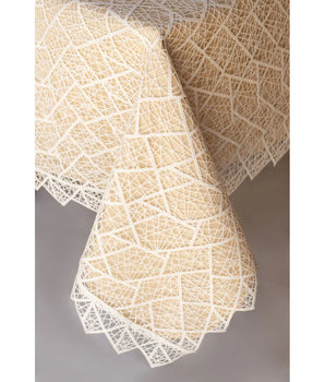 BEIGE SHERLIN UNLINED TABLECLOTH 60X84