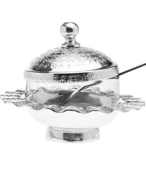 RIPPLE SILVER JAR W/ SPOON 95688