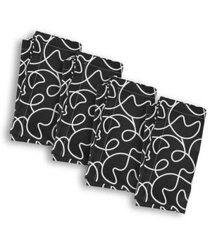 BL/WH SQUIGGLY 20.5" FAUX LINEN NAPKIN S/4 LN200007