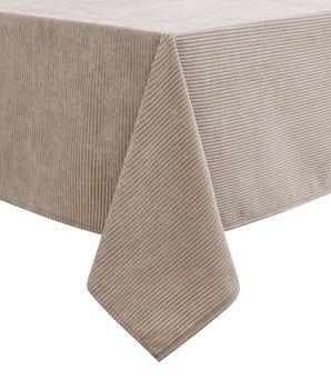 Velvet Taupe Ribbed Tablecloth