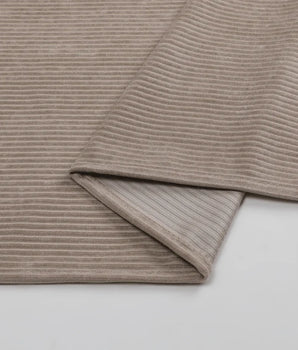 Velvet Taupe Ribbed Tablecloth