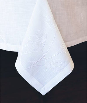 TULIP WHITE TABLECLOTH