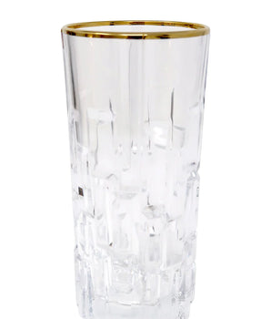 HIGHBALL GLASS W/ BLOCK DESIGN & GOOD RIM S/6 VHB4387