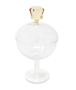 CANDY DISH W/ AMBER KNOB LARGE VJ5092