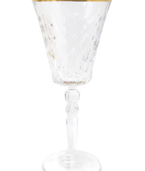 WATER GLASS W/ AMBER LUSTER BOTTOM & GOLD RIM VWR4326