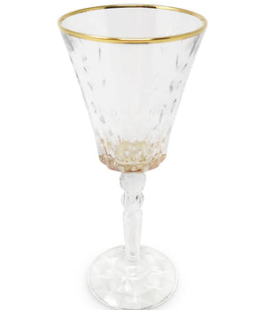 WATER GLASS W/ AMBER LUSTER BOTTOM & GOLD RIM VWR4326