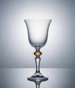 Water Glasses, with Amber Diamond on Stem VWR5536