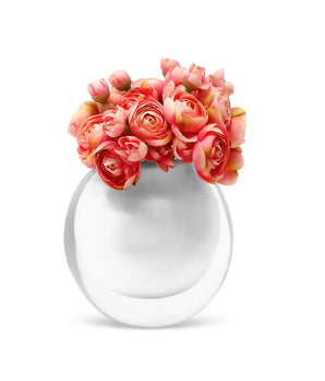 DOUBLE WALL WHITE VASE W/ FLOWERS VWV4985