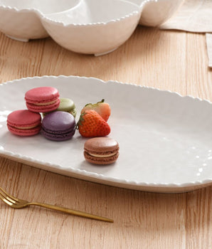 WHITE MELAMINE SERVING PLATTER MEDIUM WAV1140