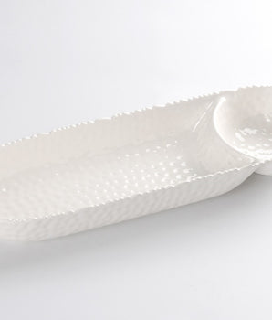 MELAMINE WHITE HAMMERED CHIP & DIP WAV2586