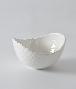 MELAMINE WHITE HAMMERED SMALL OVAL BOWL WAV2696
