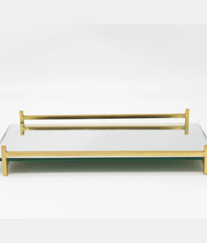 Gold SQ Wire Mirror Tray 33653