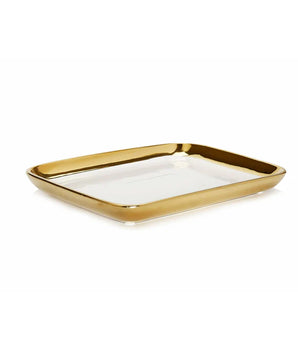 Gold Edge White Oblong Tray VT3708