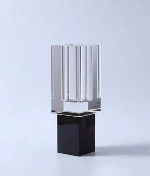CRYSTAL VASE WITH BLACK FOOT-SMALL VCV4979