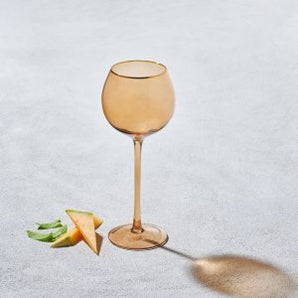 PLATINUM AMBER W/GOLD RIM BALL WINE SLASS 17oz S/6 VD-P17-AM