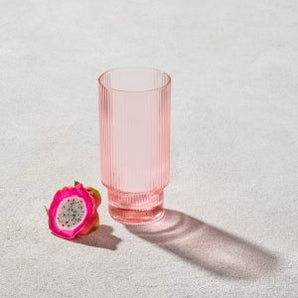 Malibu Ribbed Highball Glass, Blush, VD-5718-BH